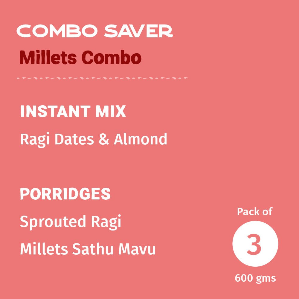 Millets Combo - Pack of 3 - Tots and Moms - BeNative Ventures Pvt. Ltd